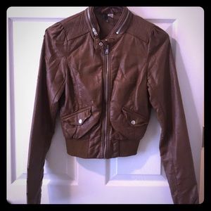 Brown leather jacket